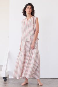 Eva's Sunday Junie Maxi Skirt with Clara Top Burnt Sienna Stripe