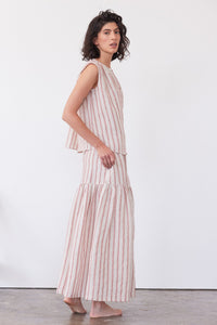 Eva's Sunday Junie Maxi Skirt Burnt Sienna Stripe