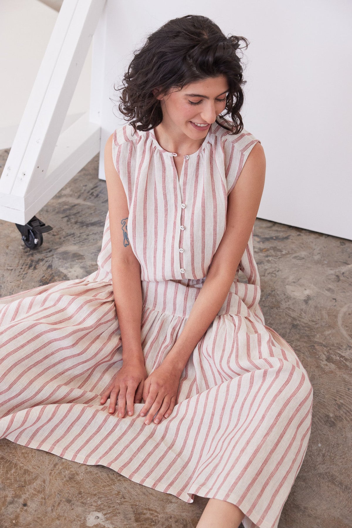 Eva's Sunday Clara Top and Junie Maxi Skirt Burnt Sienna Stripe