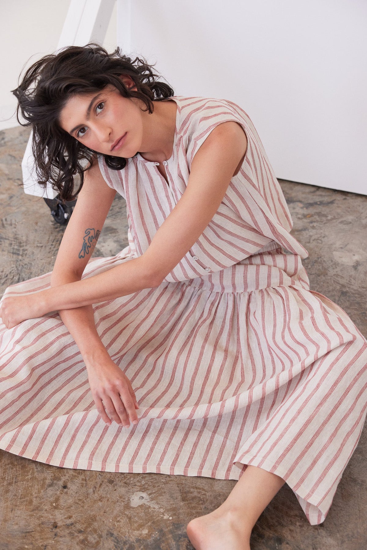 Eva's Sunday Junie Maxi Skirt Burnt Sienna Stripe