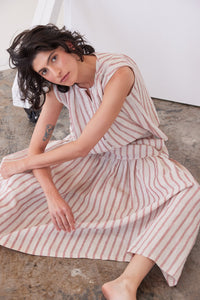Eva's Sunday Junie Maxi Skirt Burnt Sienna Stripe