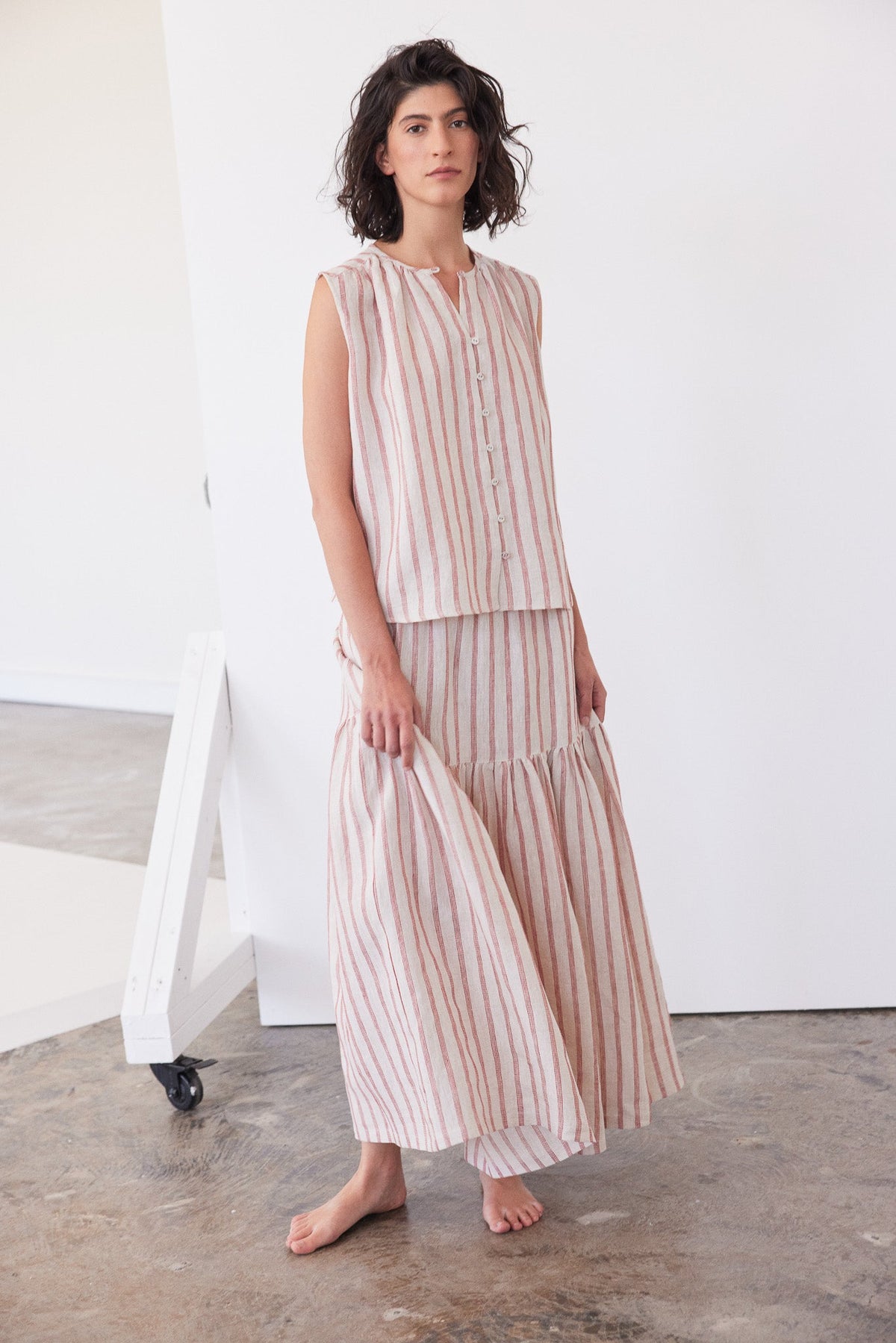 Eva's Sunday Clara Top Burnt Sienna Stripe