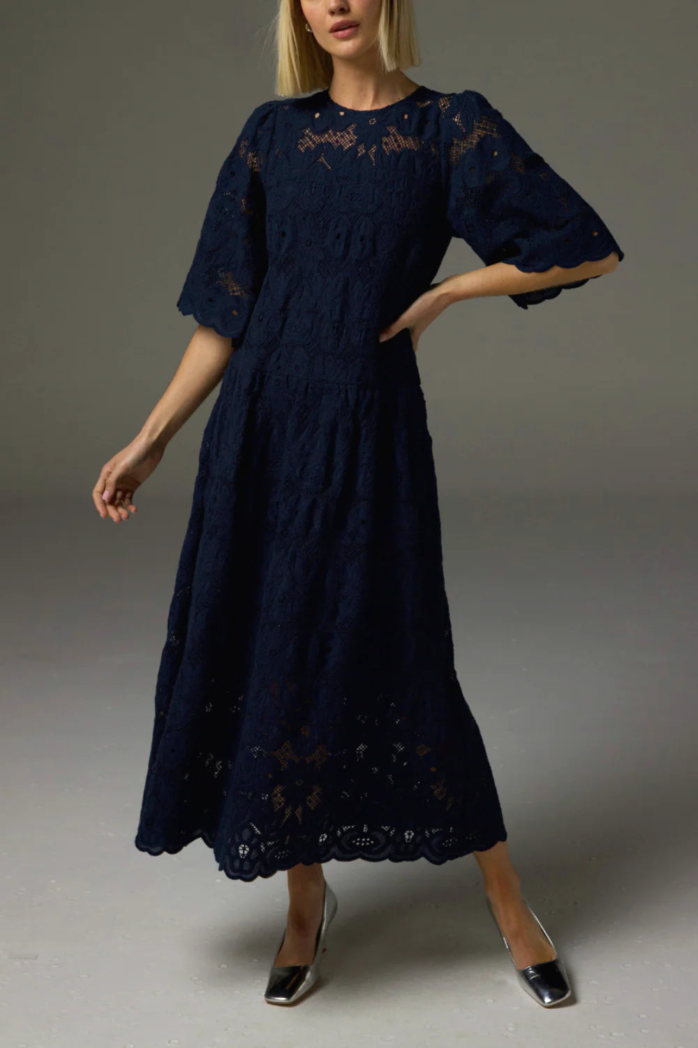 Zoe Kratzmann - Portside Dress - Midnight Blue Broderie