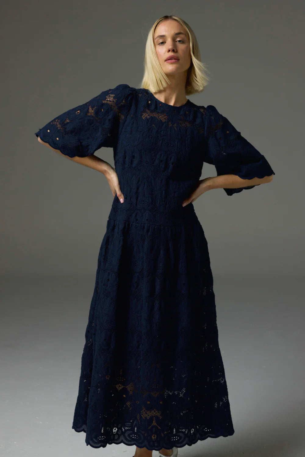 Zoe Kratzmann - Portside Dress - Midnight Blue Broderie