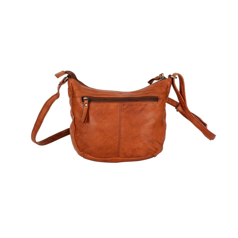 UrbanEase – Cognac Washed Leather Crossbody Bag