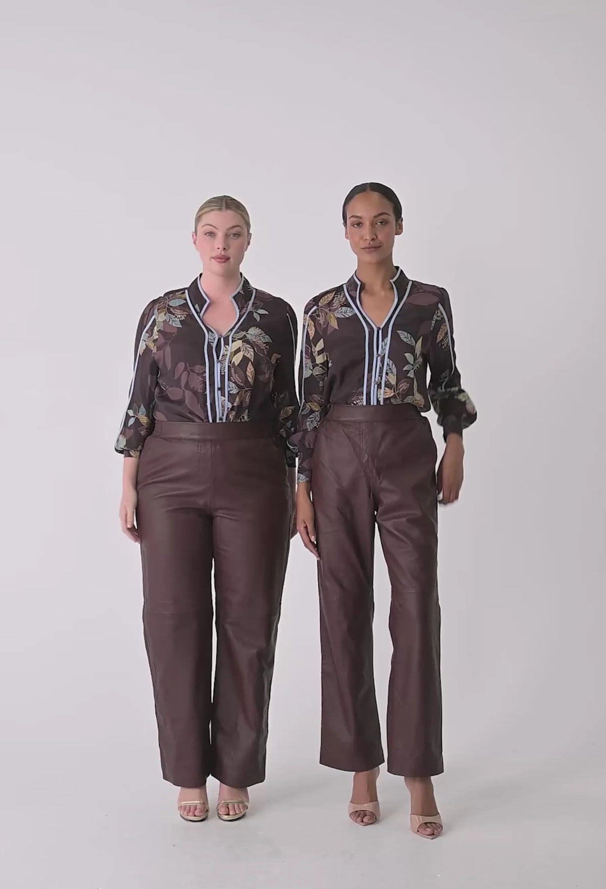 Once Was - Joan Leather Elasticated Waist Straight Leg Pant in Oxblood