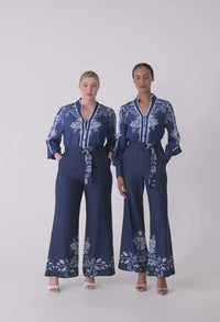 Once Was - Asher Viscose Faille Shirt Moonlit Batik