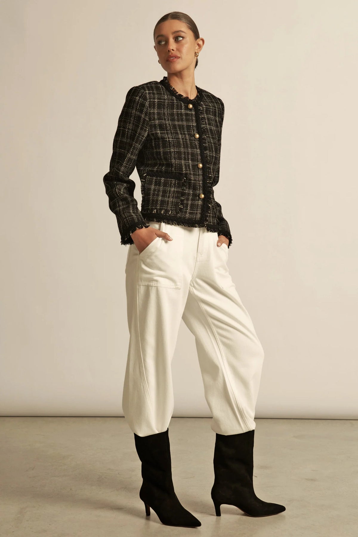Zoe Kratzmann - Quill Jacket - Black Porcelain Check