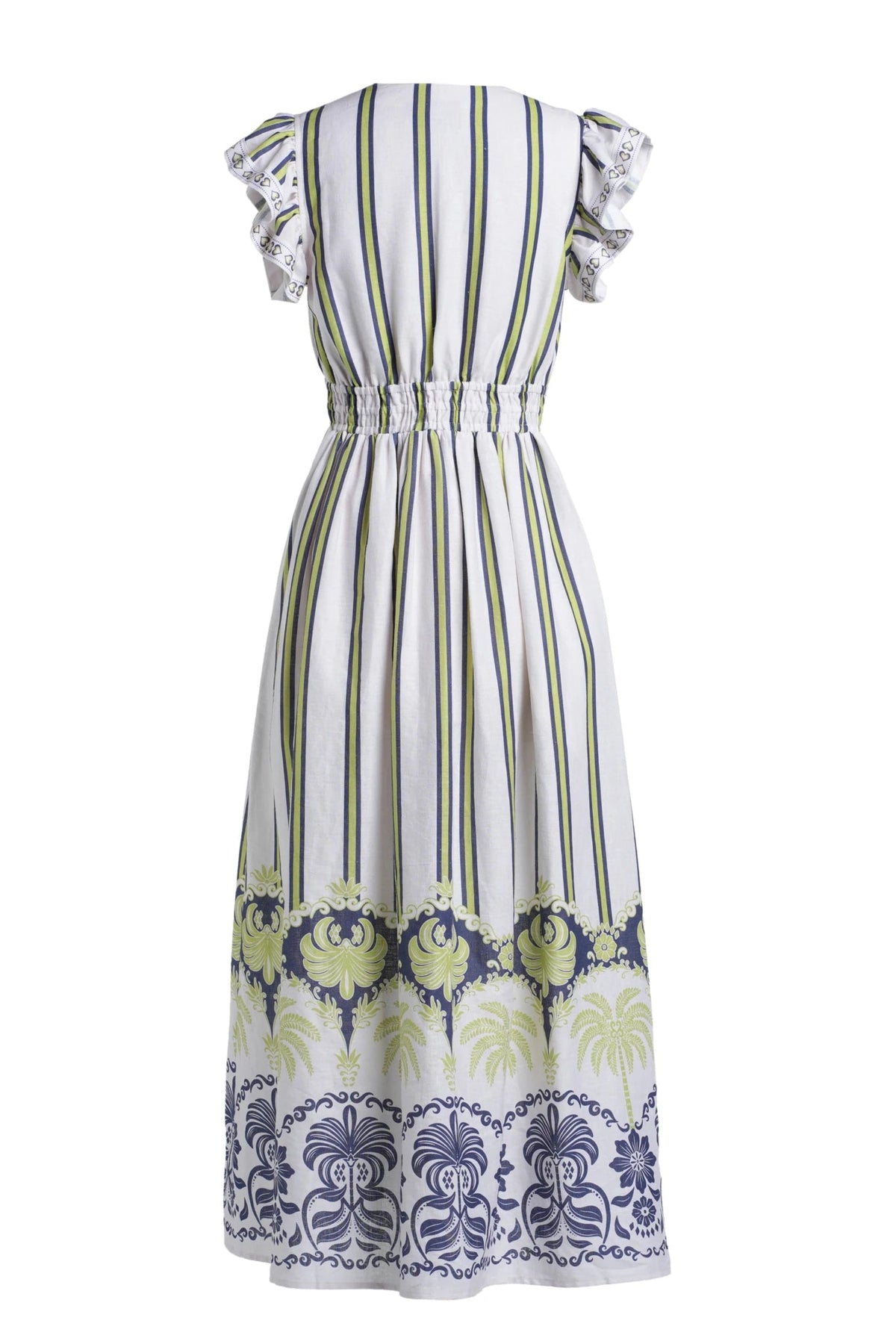 Emily Lovelock Madeline Print Dress - border print detail