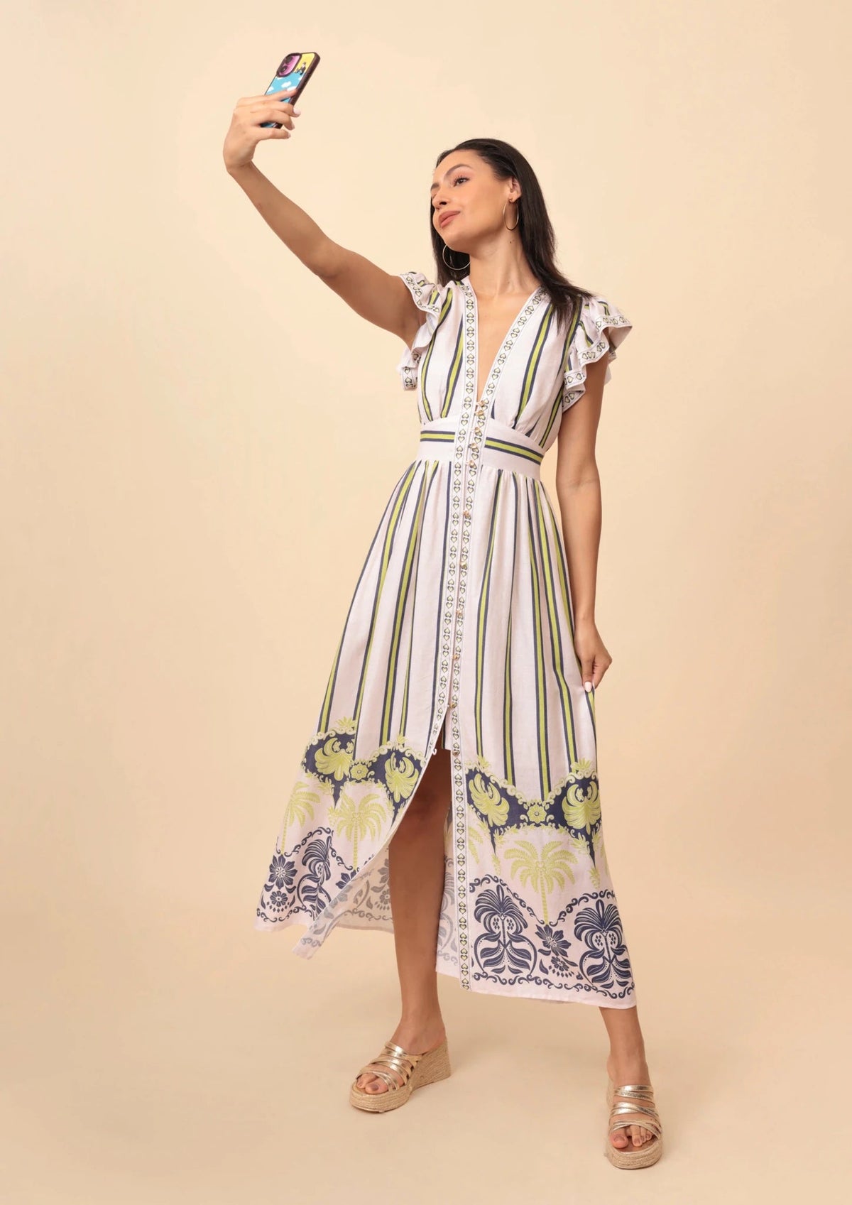 Emily Lovelock Madeline Print Dress - back