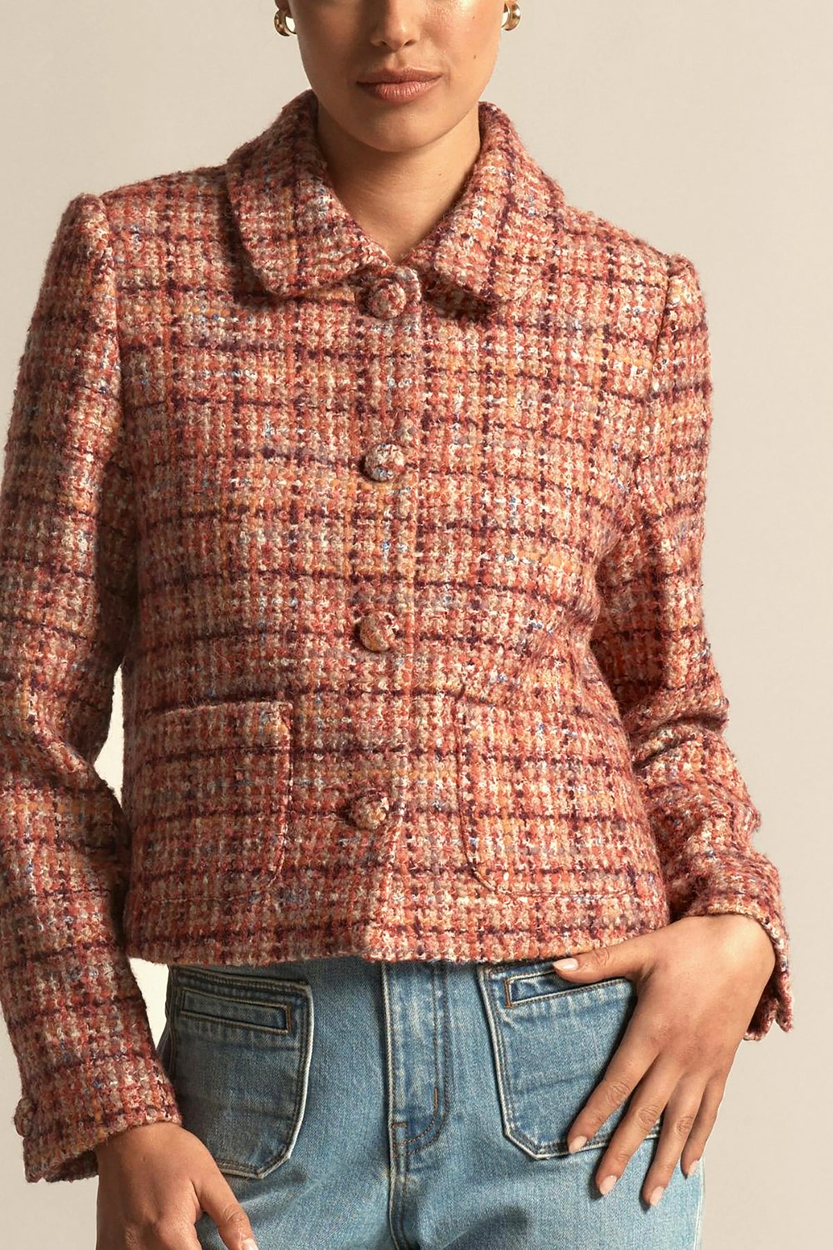 Zoe Kratzmann - Plume Jacket - Berry Check