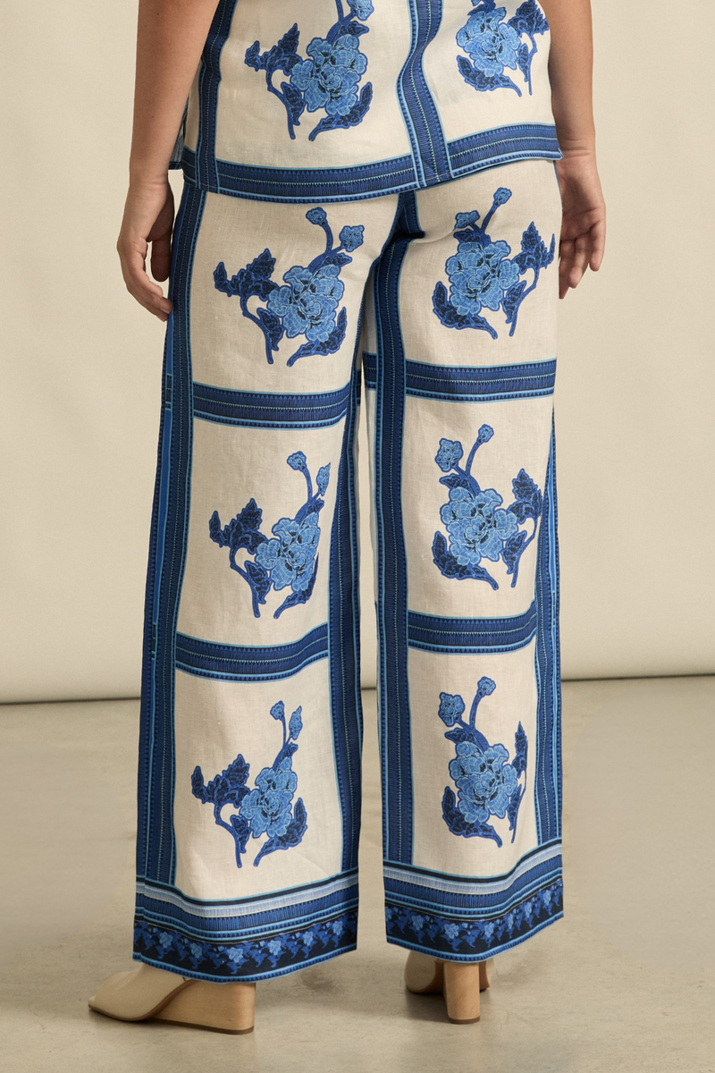 Zoe Kratzmann - Gesture Pant - Azure Collage Blue Print