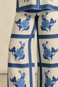 Zoe Kratzmann - Gesture Pant - Azure Collage Blue Print
