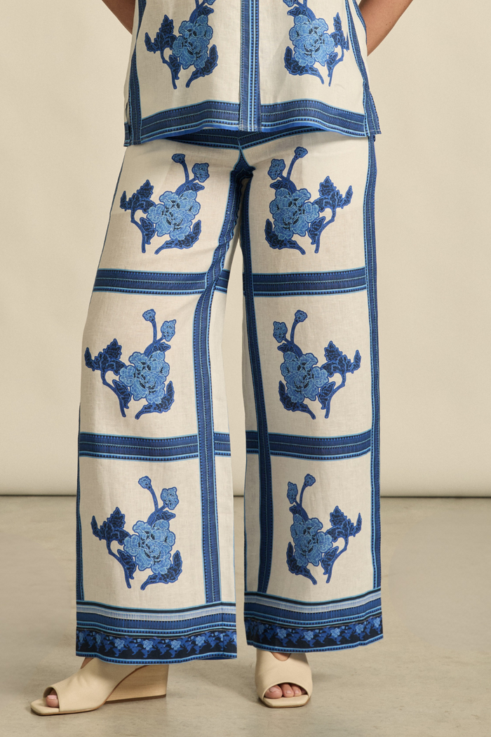 Zoe Kratzmann - Gesture Pant - Azure Collage Blue Print