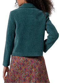 Surkana -  Short Chenille Double Breasted Jacket - Steel Blue