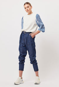 Transit Denim, Rolled Cuff in Dark Denim
