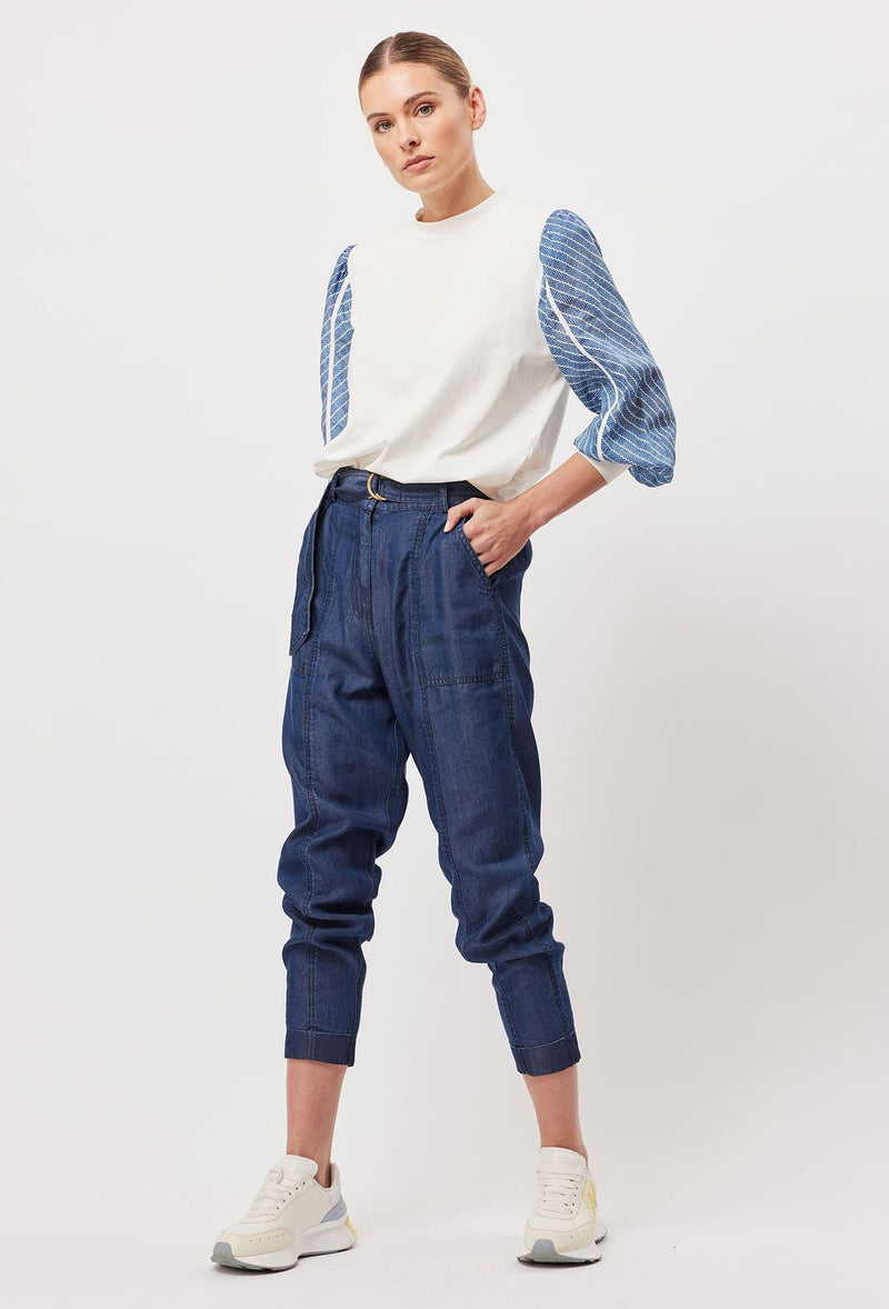 Transit Denim, Rolled Cuff in Dark Denim