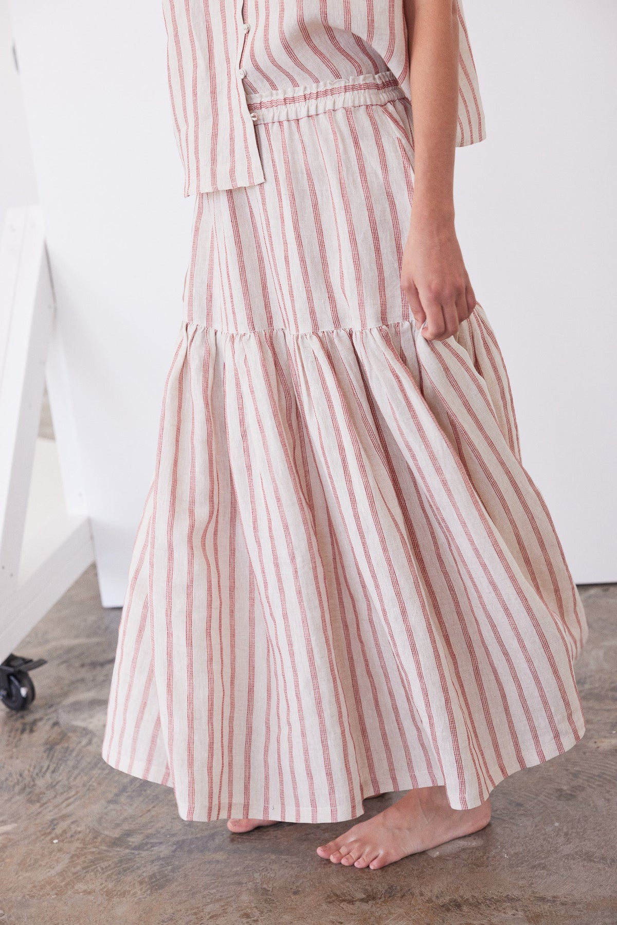 Eva's Sunday Junie Maxi Skirt Burnt Sienna Stripe