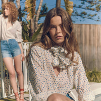 Je t'aime blouse - Blue Hearts