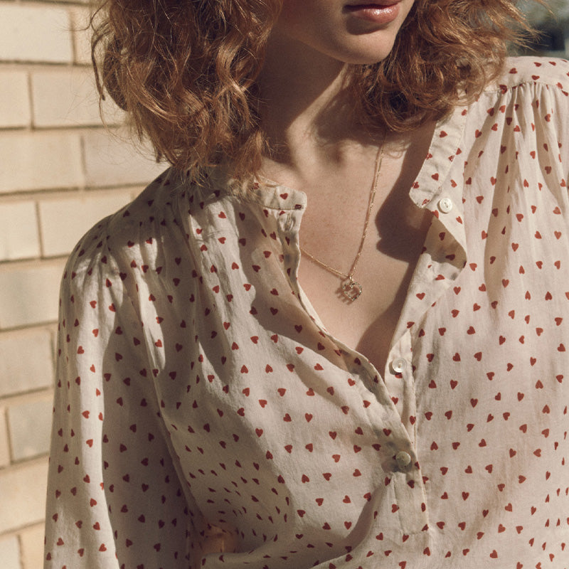 Je t'aime blouse - Red Hearts