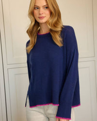 Maise - Crew Neck Midnight & Dragon Fruit