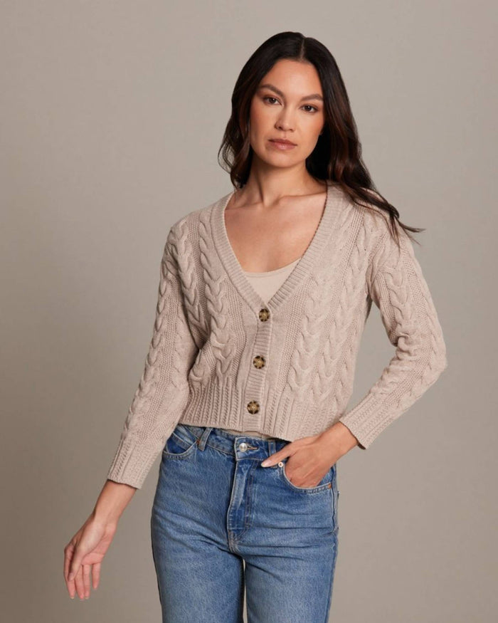 Cotton Cashmere Cable Knit Cardigan