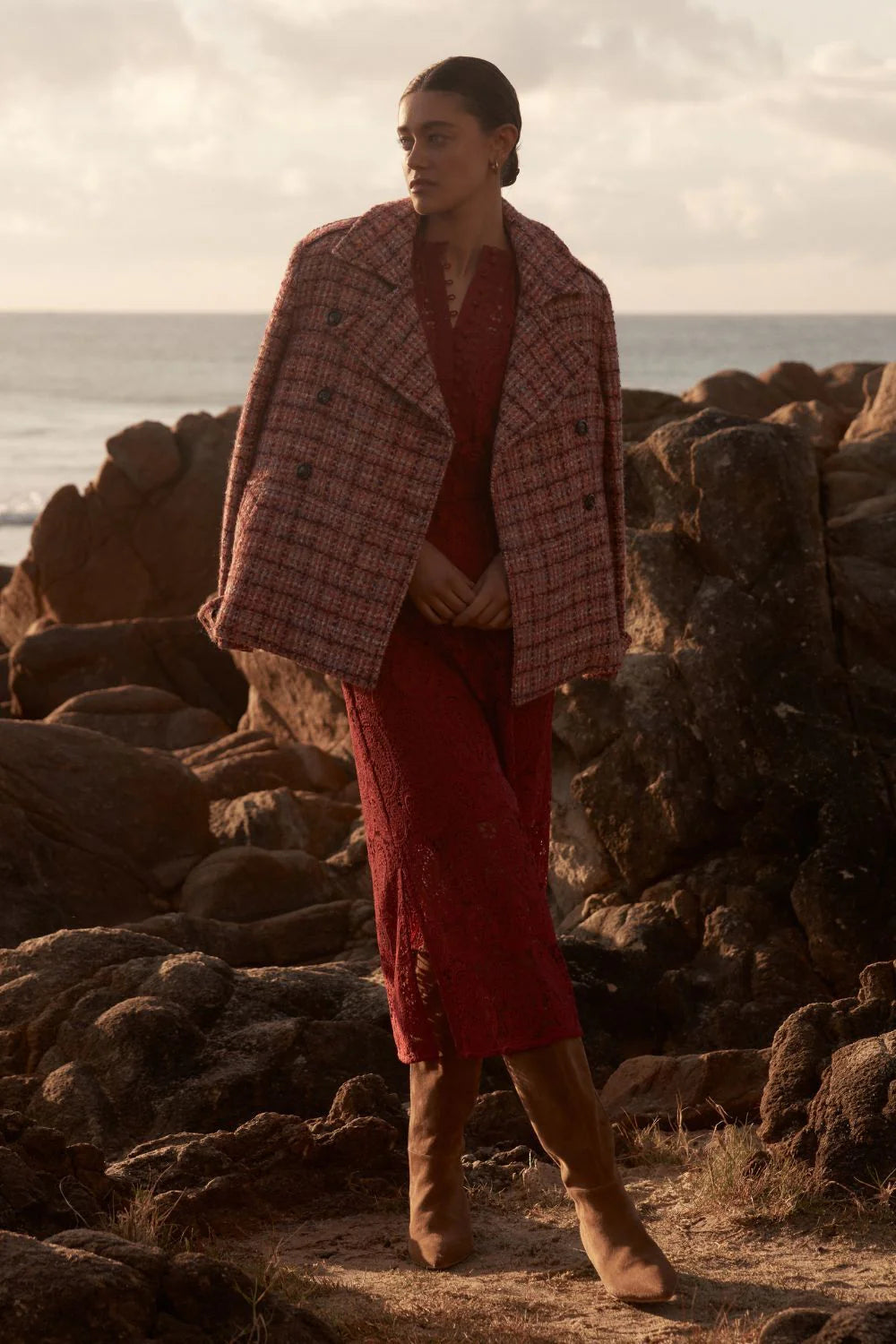 Zoe Kratzmann - Revel Coat - Berry Check