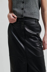 Letho Leather Maxi Skirt - Black