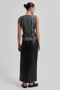 Letho Leather Maxi Skirt - Black