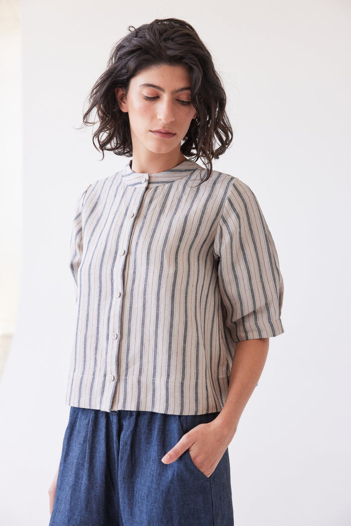 Eva's Sunday Loretta Reversible Top Navy Stripe