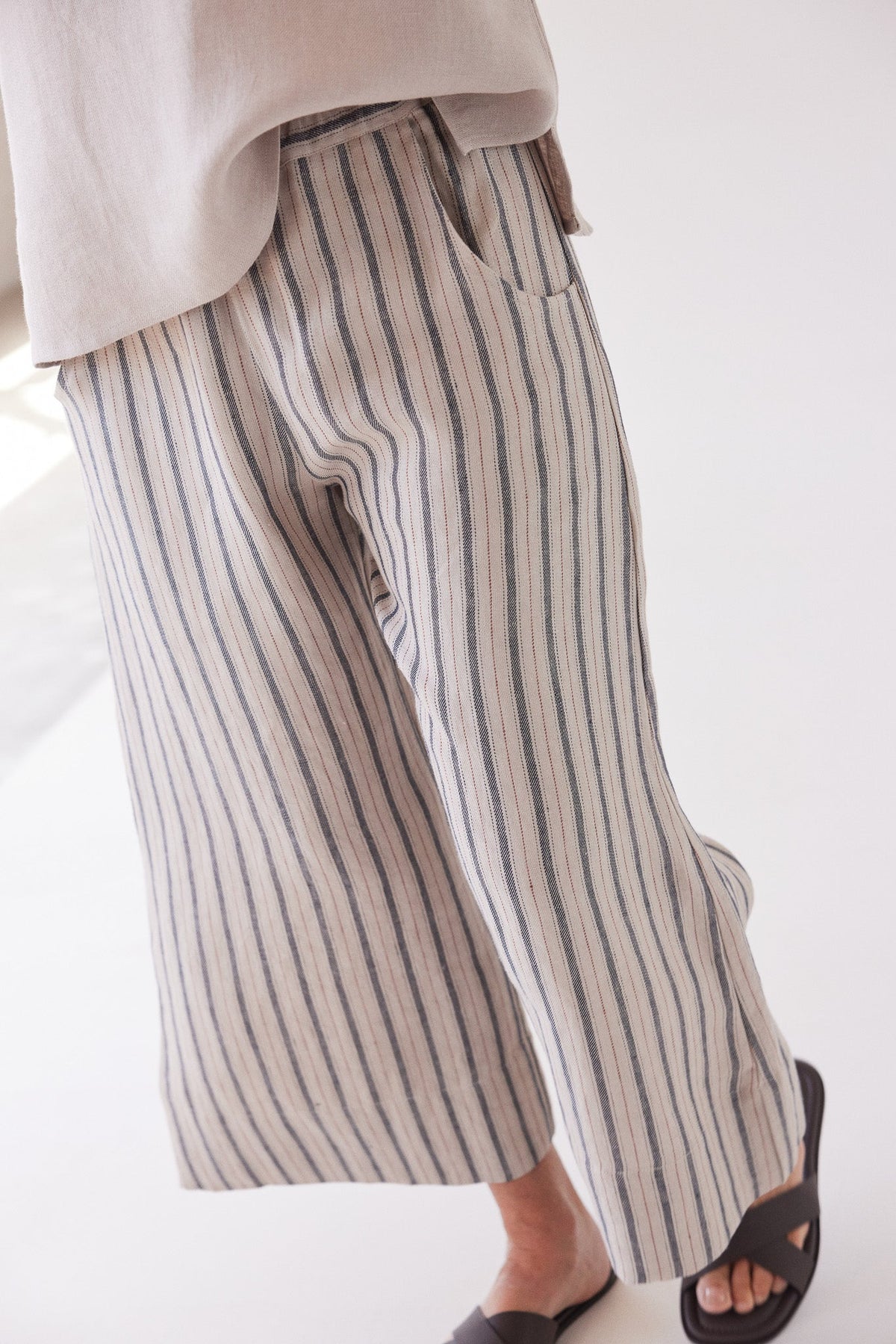 Eva's Sunday Oliver Pull On Pant Navy Stripe