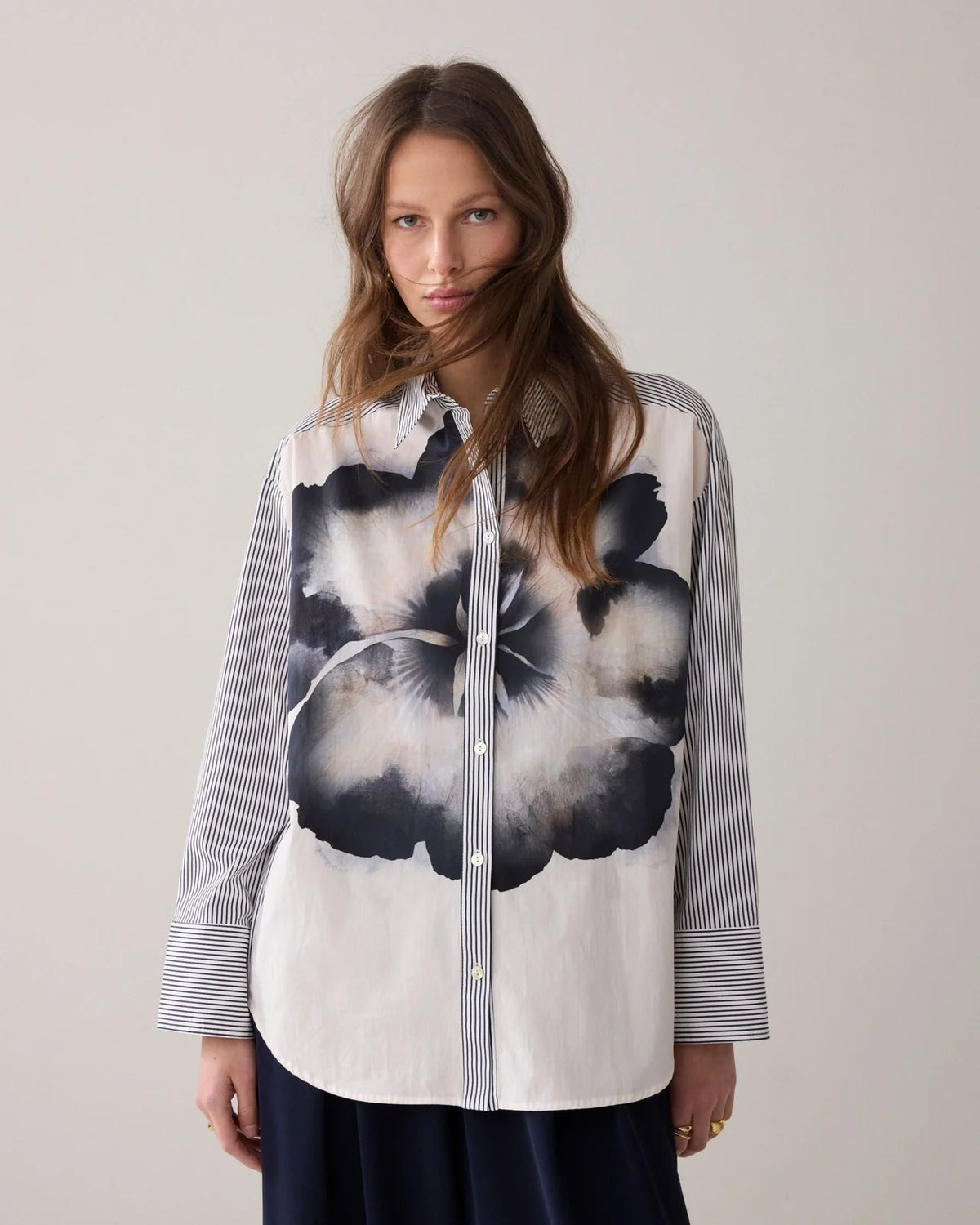 Summum - Big Flower Cotton Blouse