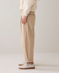Summum - Balloon Fit Cotton Blend Pants - Alpaca