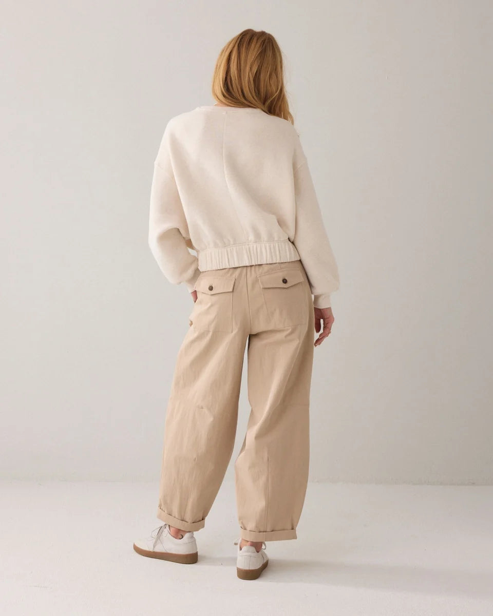 Summum - Balloon Fit Cotton Blend Pants - Alpaca