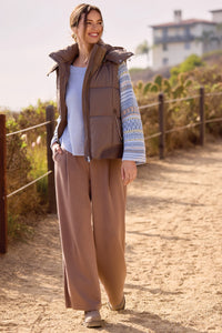 Tribal - Quilted Vest with Removable Hood