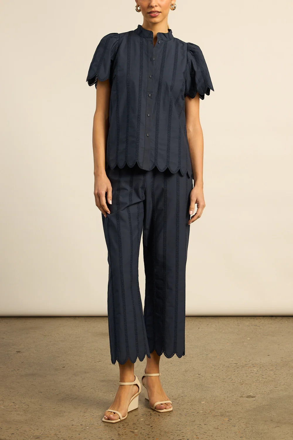 Zoe Kratzmann - Pier Top - Midnight Blue Broderie