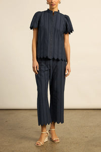 Zoe Kratzmann - Pier Top - Midnight Blue Broderie