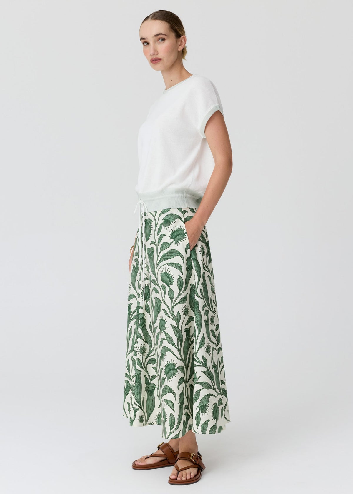 POL Botanica Skirt styled with a knit