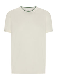 POL Dillon Tee Chalk/Fern flat lay
