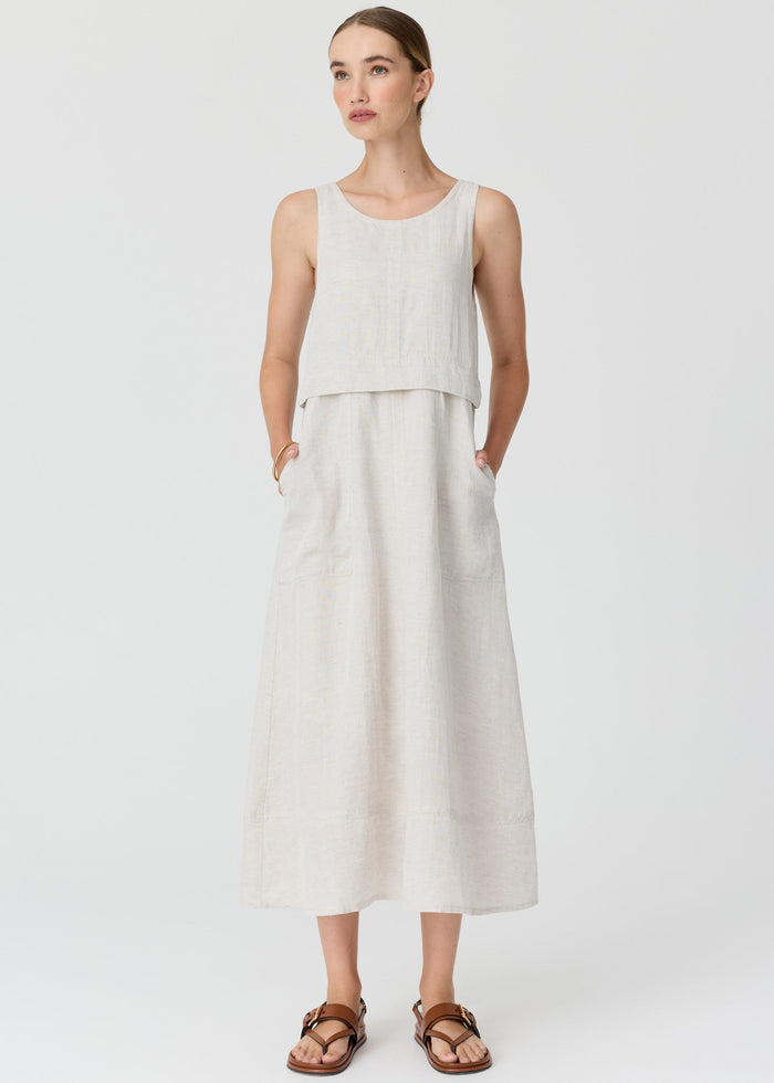 POL Frankie Double Layer Dress in Natural