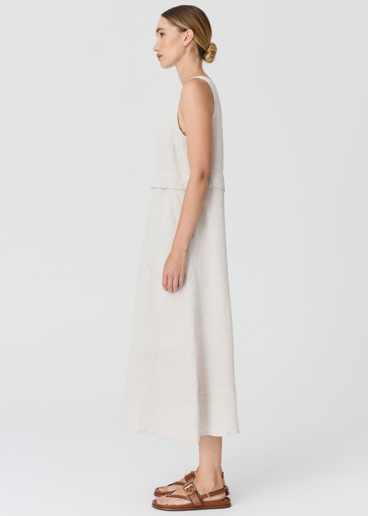 POL Frankie Double Layer Dress Natural side view