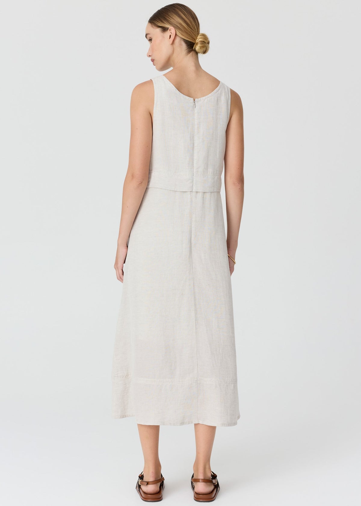 POL Frankie Double Layer Dress Natural back view