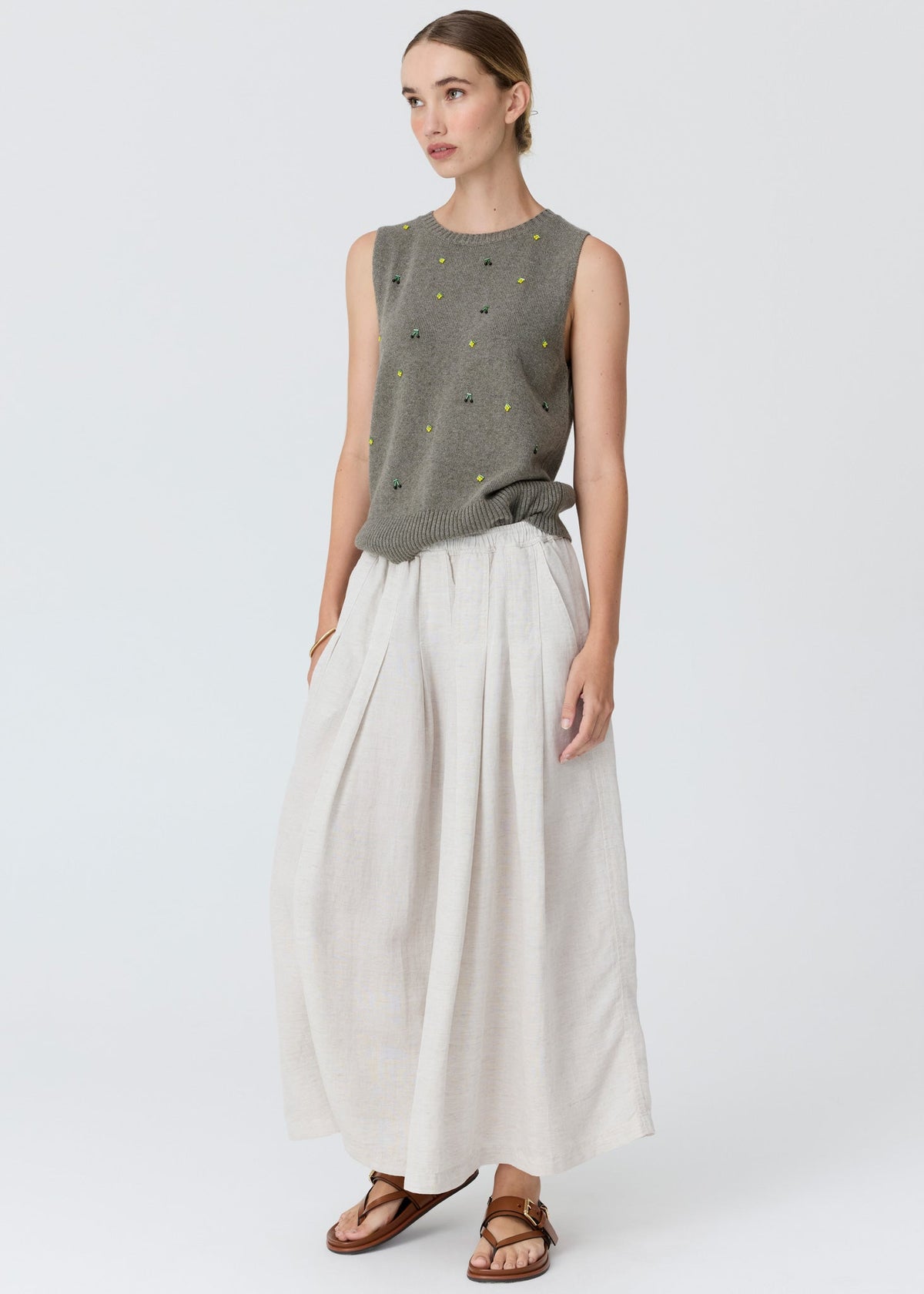 POL Frankie Pleat Skirt Natural side view