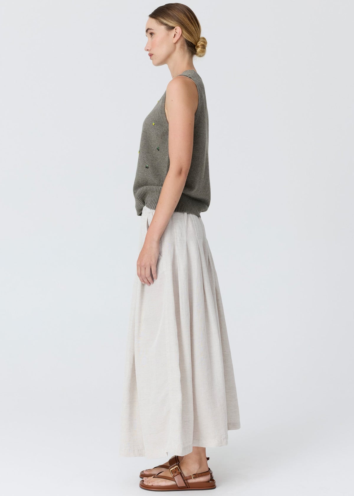 POL Frankie Pleat Skirt Natural back view