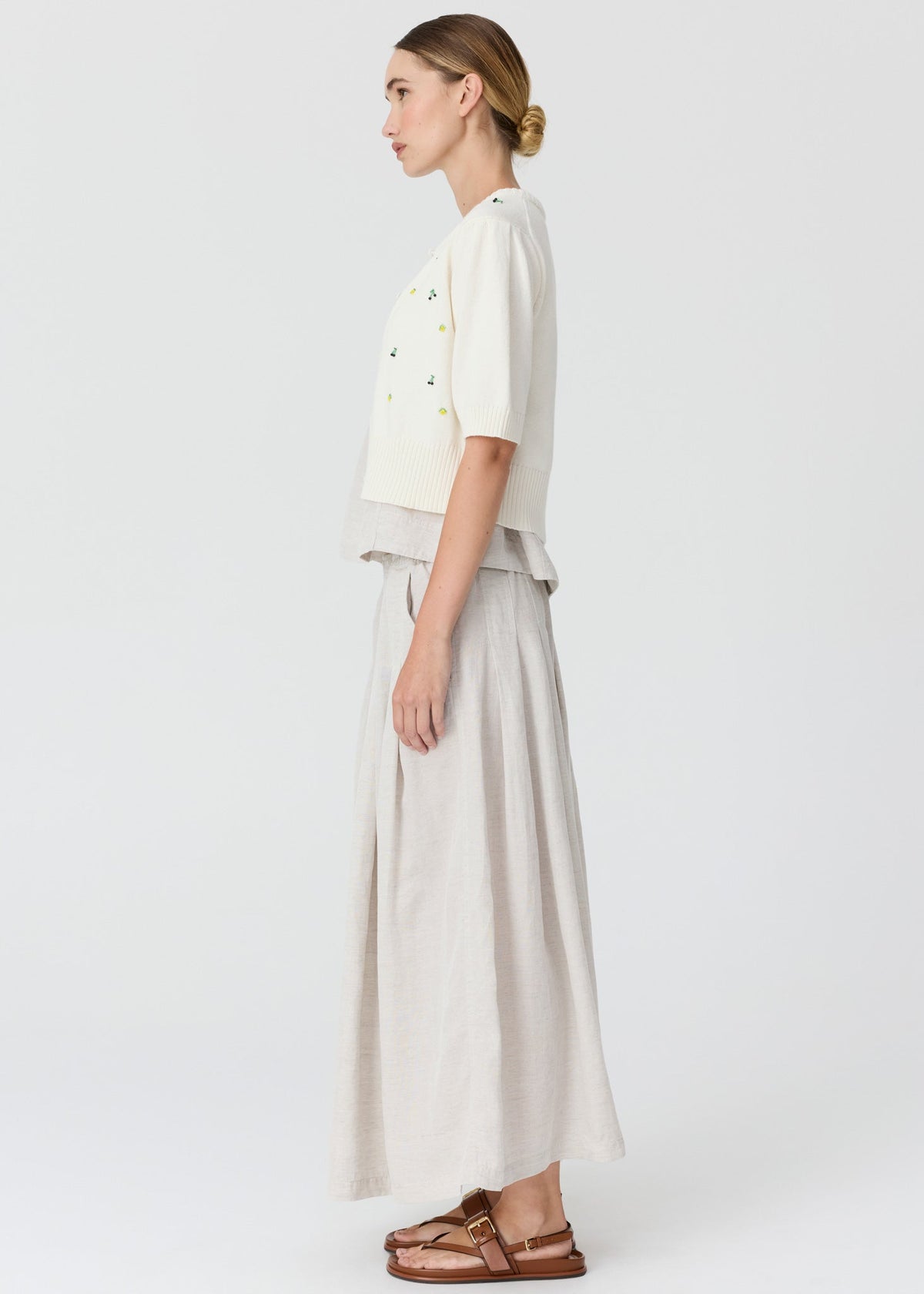 POL Viloa Cardigan Chalk beading detail