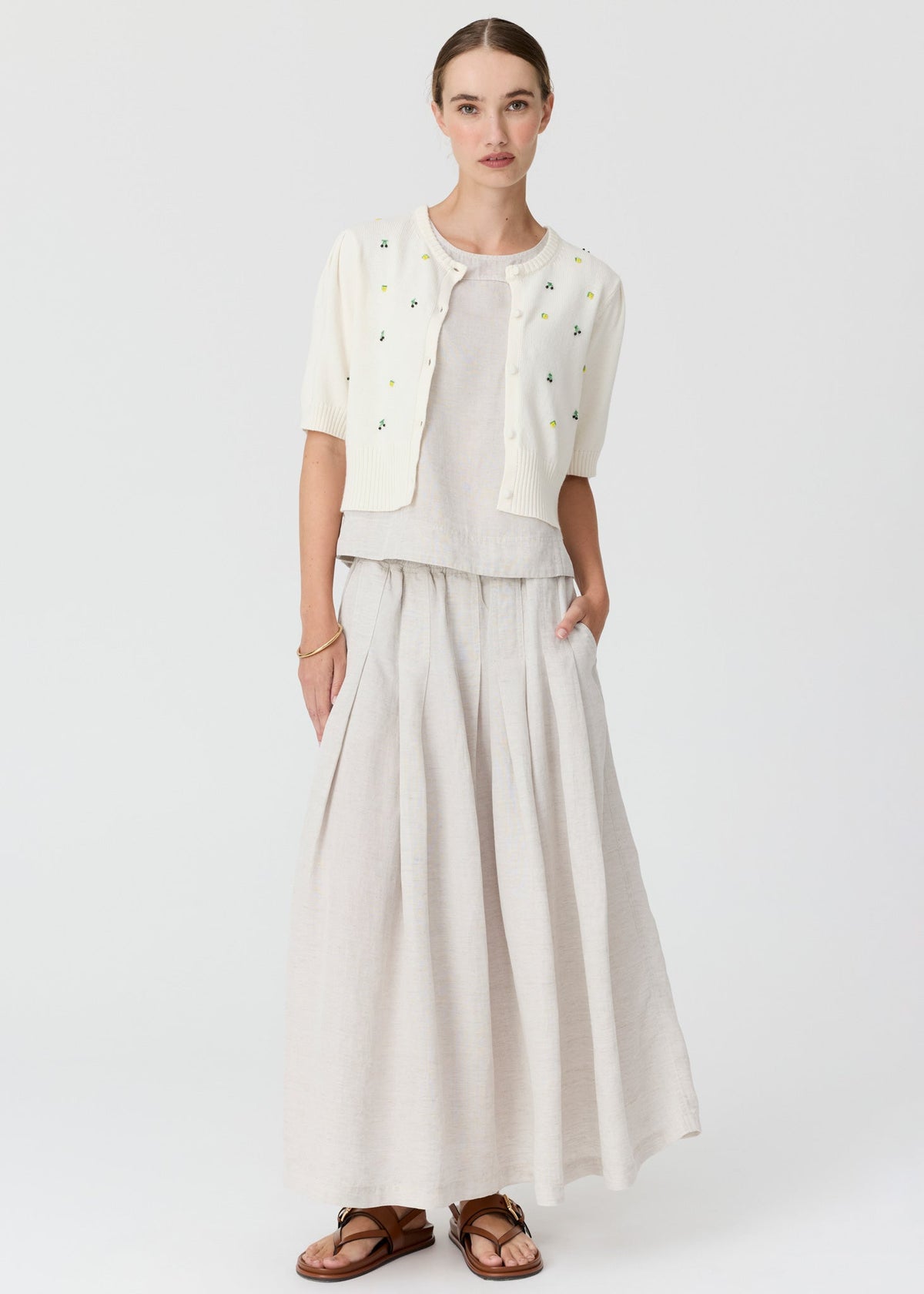POL Viloa Cardigan Chalk back view