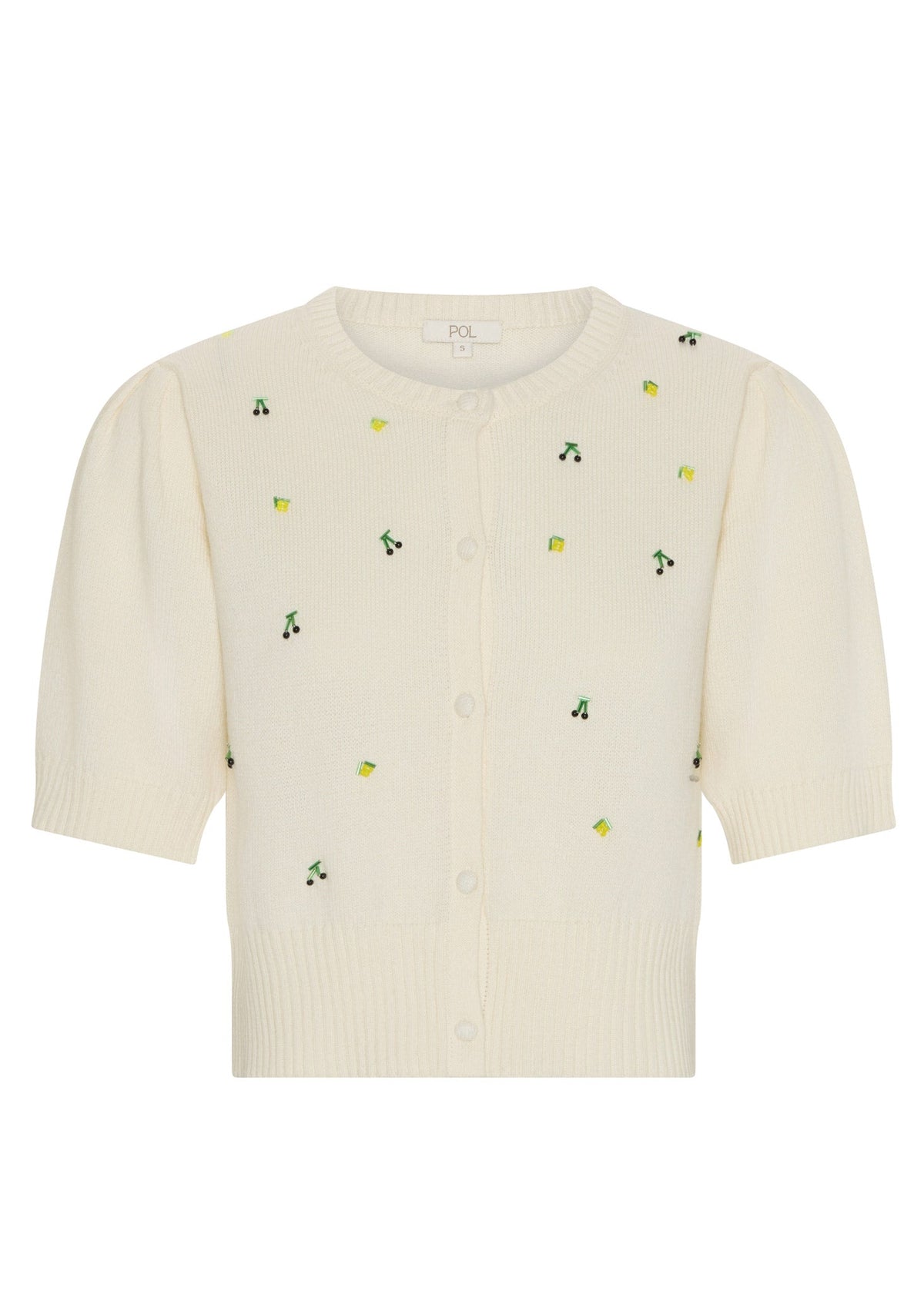 POL Viloa Cardigan Chalk flat lay