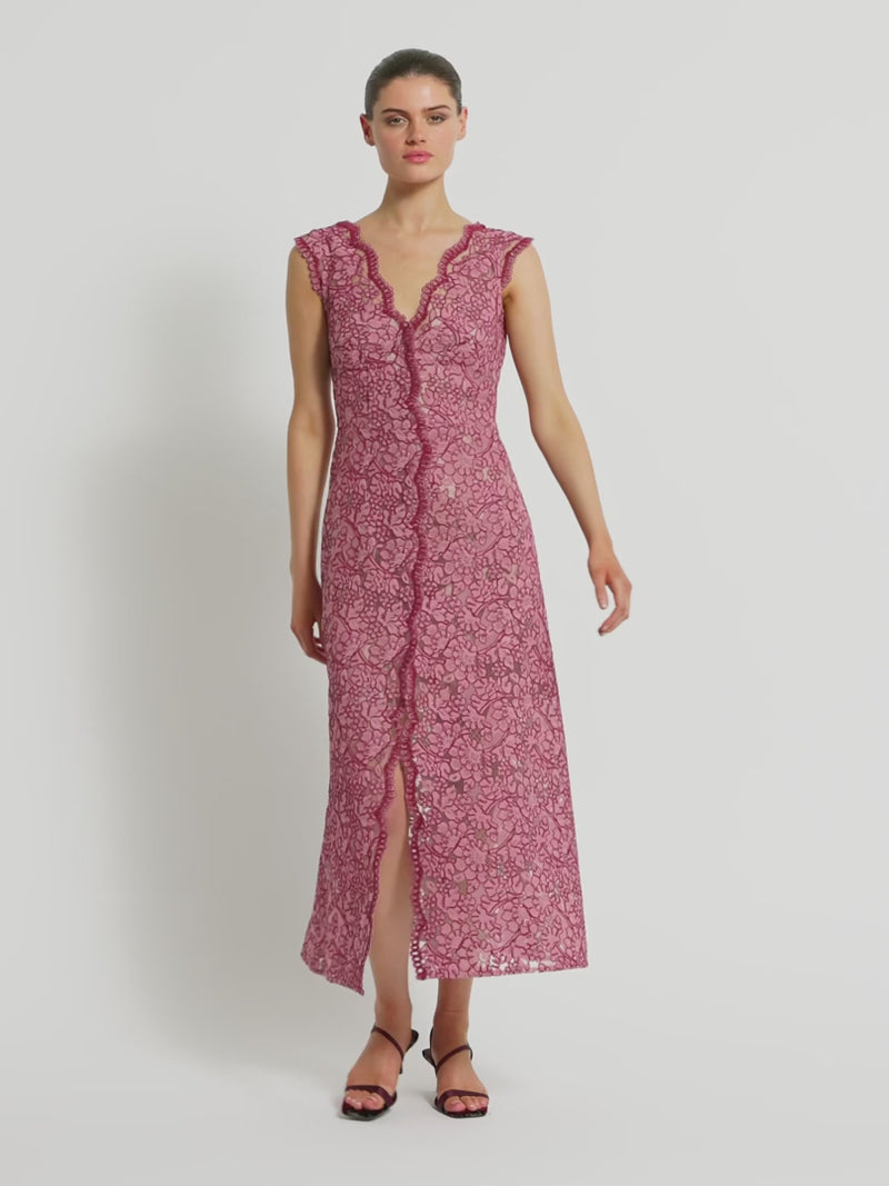 Moss & Spy Lily A-Line - Garnet Blush