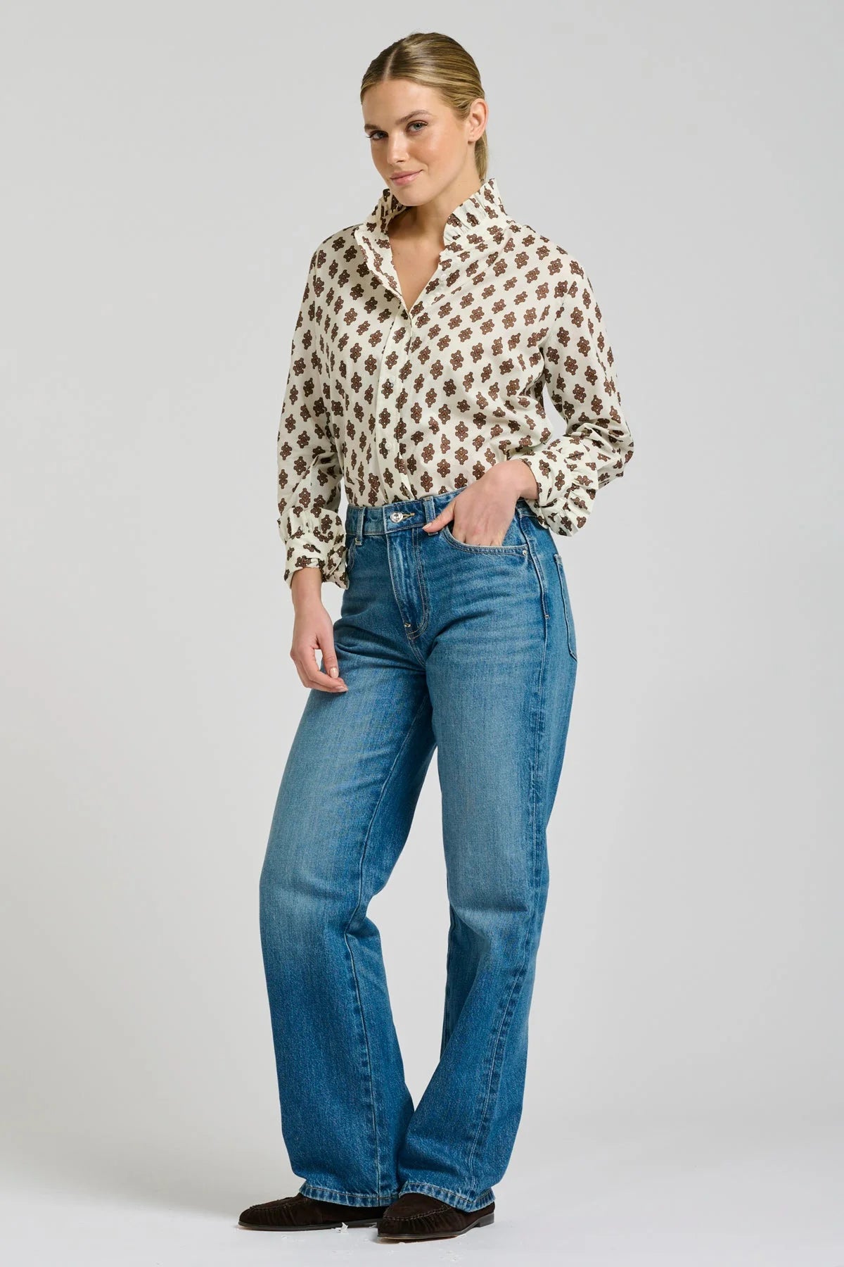Shirty - The Olivia Shirt - Ivory Double Diamond