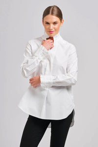 Shirty The Francesca Classic Oxford Frill Collar & Cuff Shirt White